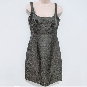 Grey dress with a beautiful brocade pattern